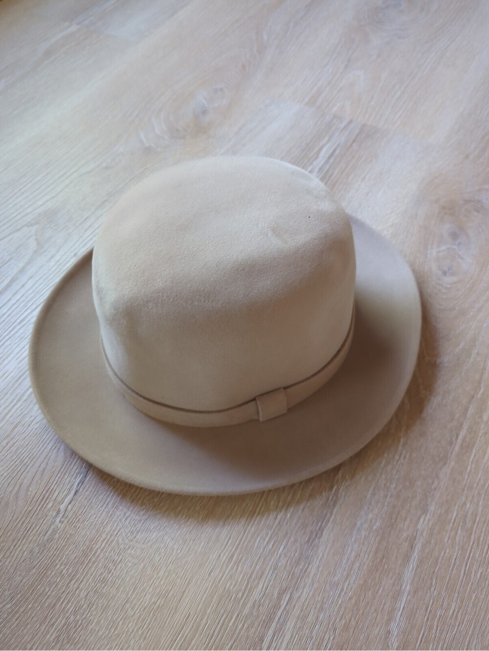 Borsalino PESCA Tan Fedora Fur Felt Hat 7 3/8 Pesca Pano Donns Denver